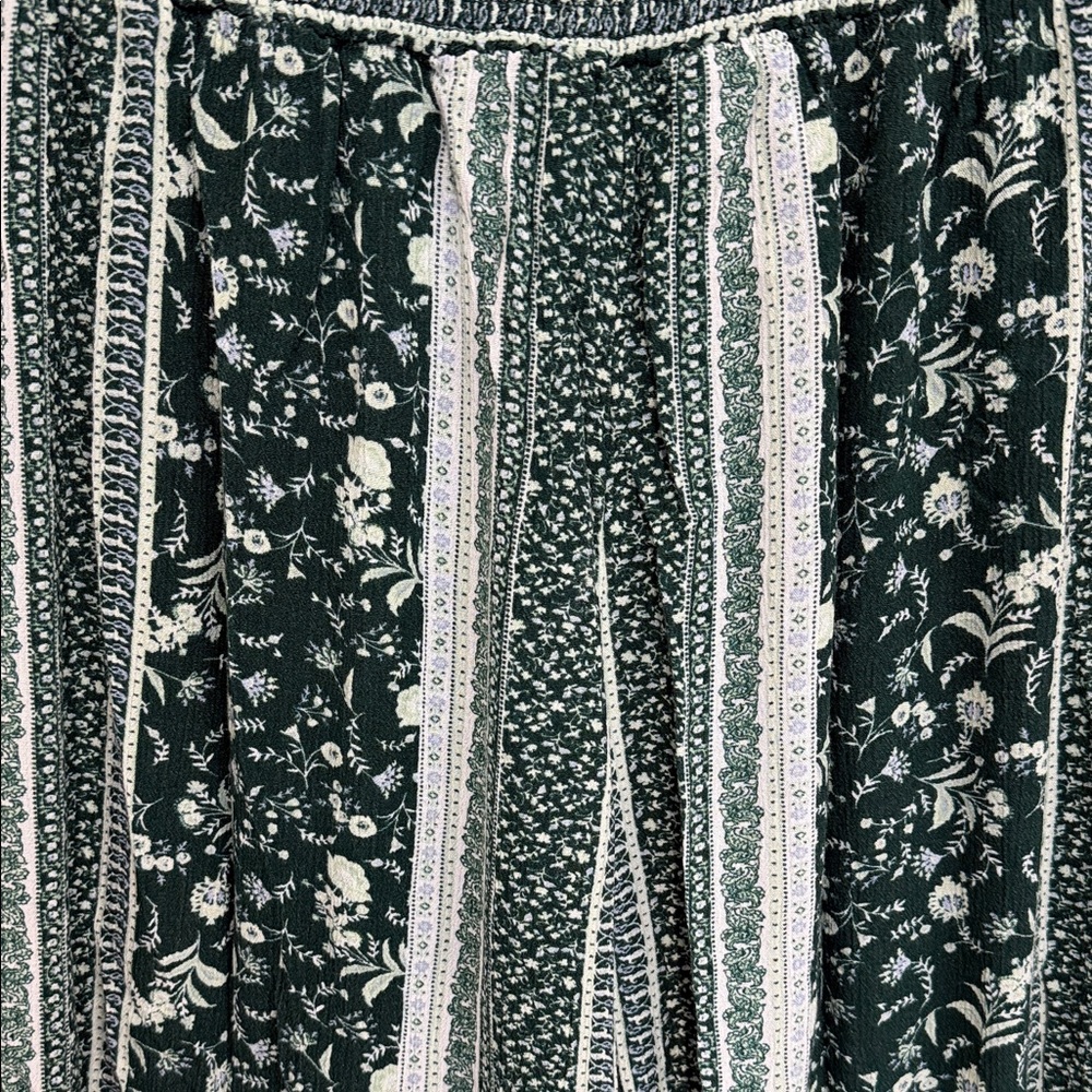 Kingston Green Patterned Wide Leg Pants - Picture 4 of 4